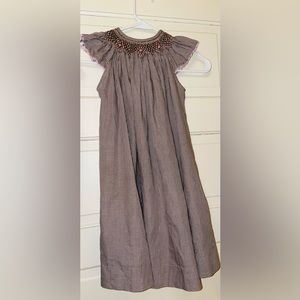 Girls brown and white smocked dress size 4t